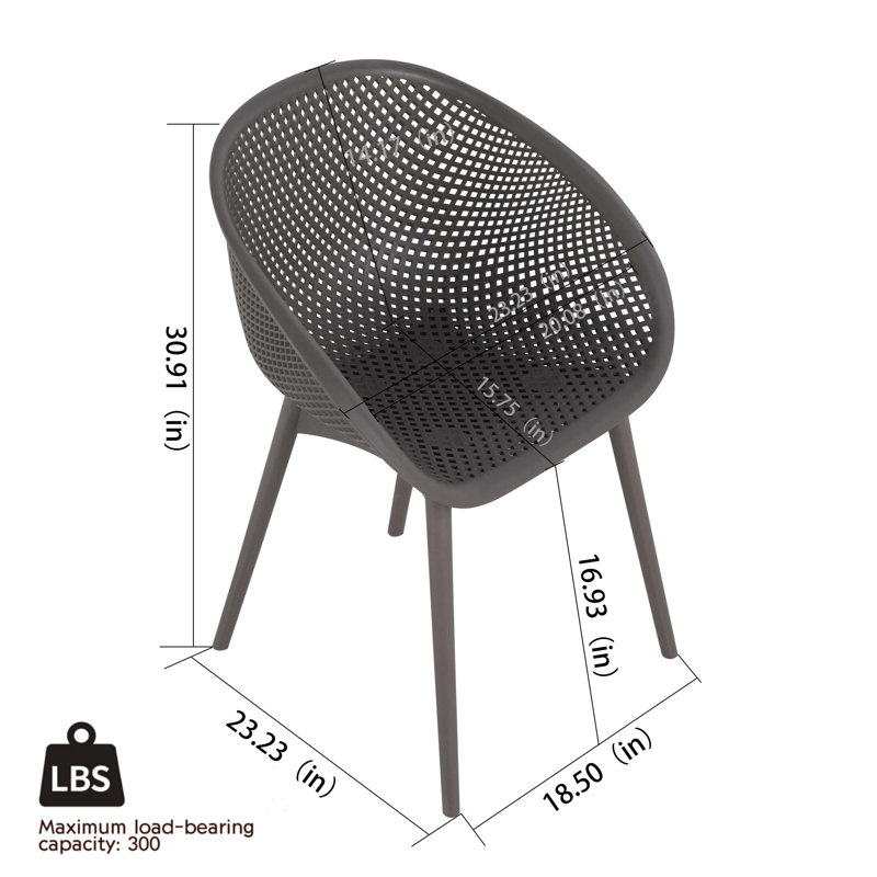 Paquet de 4 chaises longues gris chaud Summer Summer, Noir
