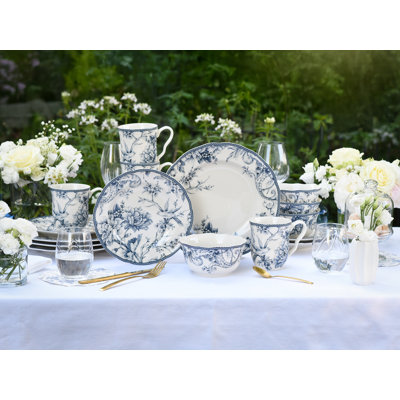 Adelaide Piece Porcelain China Dinnerware Set - Service for 4