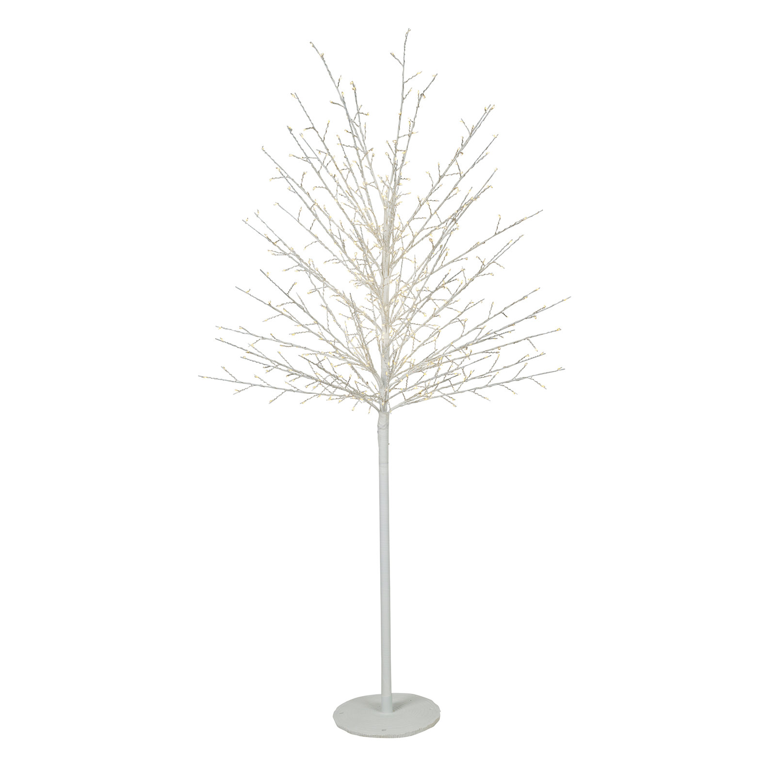Micro Dot Tree with Warm White LED Lights, White, 59.1" H x 17.3" L x 17.3" D