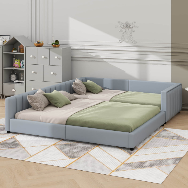 Lit plateforme grand et simple TG, Gris