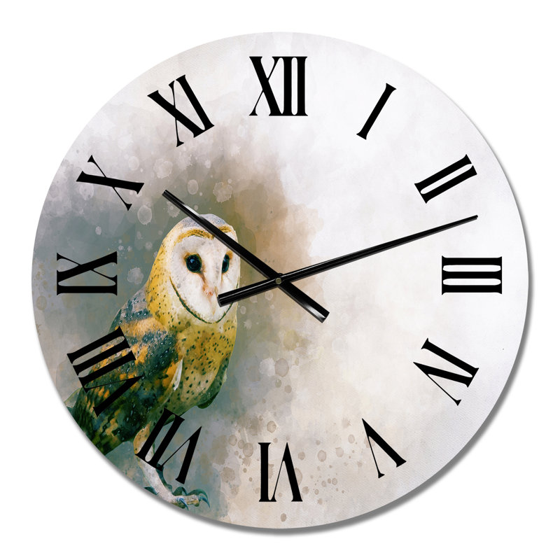 Portrait d'une chouette effraie - Horloge murale traditionnelle, Petit