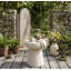 Mushroom Side Table – Geometric Pedestal Design – Multi-Purpose Outdoor/Indoor Accent Table, Easy-Clean Matte Finish-604727220