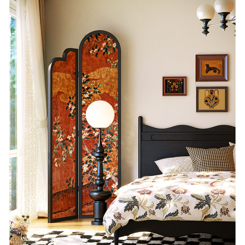 Paravent de salon Mid-Century en bois massif Georgette, 2, H 78,7 po x l 35,4 po x P 1,6 po