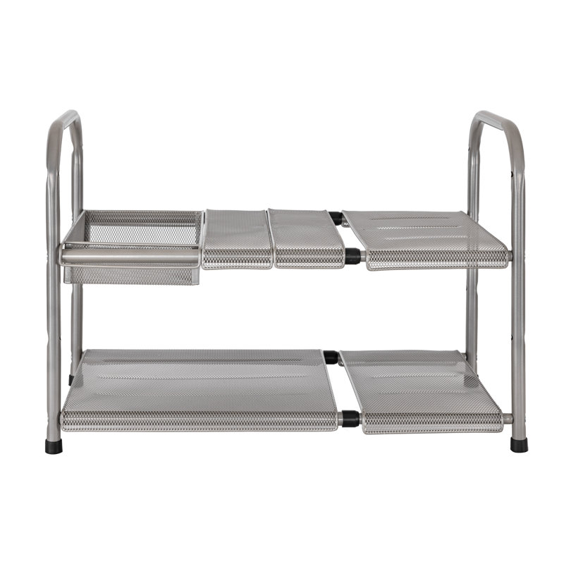 2-Tier Metal Mesh Expandable Under-Sink Organizer