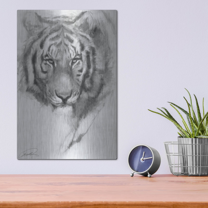"Portrait d'un tigre" par Robert Campbell, H 16 po x l 12 po