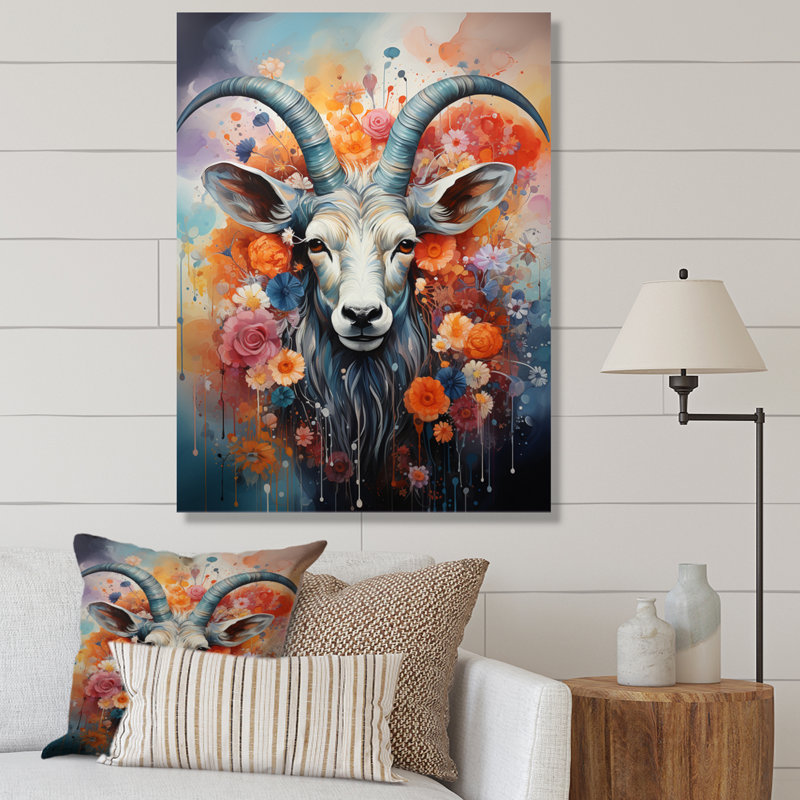 Capricorne céleste III, H 20 po x l 12 po x P 1 po, Toile tendue