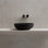 Lavabo de salle de bain rond à surface solide 16 "Monblari - Noir mat