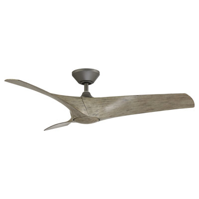 Zephyr 3 - Blade Outdoor/Indoor Smart Ceiling Fan with 2700K-3000K-4000K-5000K Selectable LED Light Kit and Remote Control Included, Works With Alexa and iOS or Android App