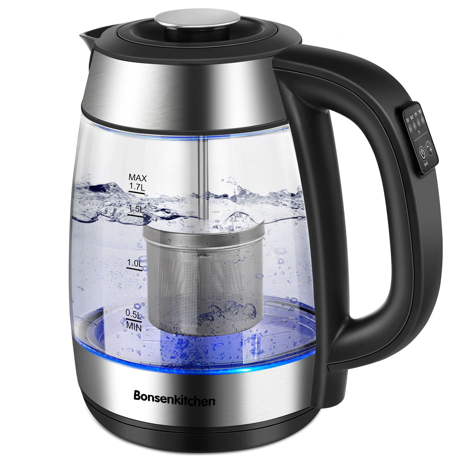  Glass Electric Kettle for Boiling Water - 1.7L Tea Kettle: Home  & Kitchen
