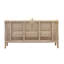 Ensemble de conversation d'extérieur pour patio 3 pièces avec causeuse en bois d'acacia, corde beige tissée à la main et tables basses gigognes pour la cour arrière