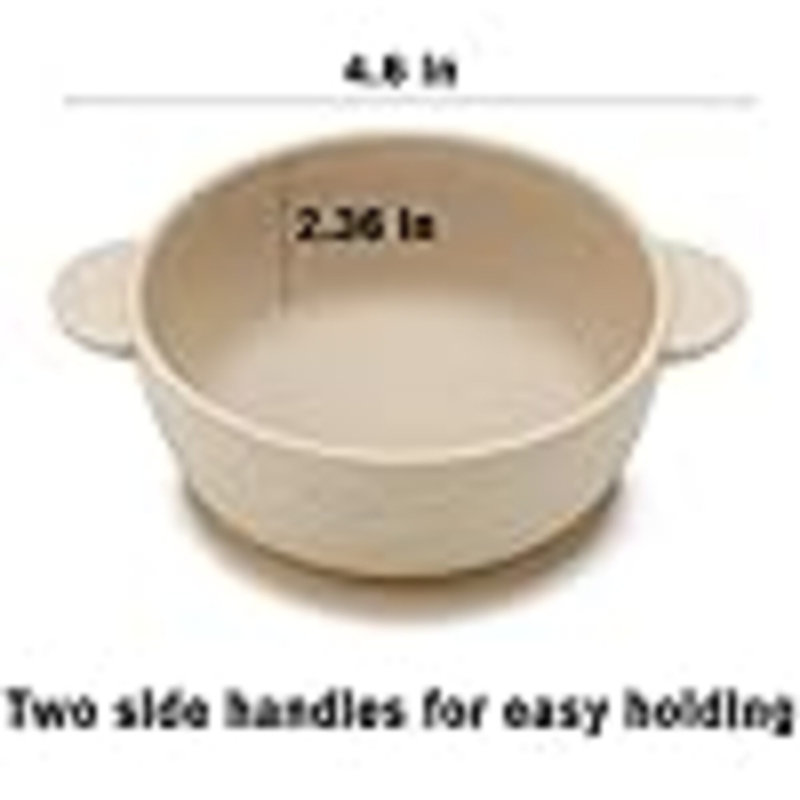 Ensemble de 3 bols pour bébé avec ventouse | Bol alimentaire en silicone pour bébé Stay Putts | Silicone de qualité alimentaire doux sans BPA (rose vert clair / brun clair)