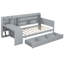 Lit de jour en bois avec 3 tiroirs de rangement et bureau - Bois de pin robuste pour une nuit de détente-45346903-45346902