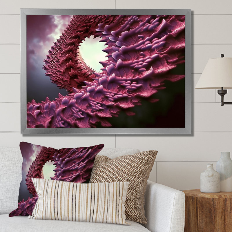 Quantum Fractal Infinity Futuristic I sur toile, H 16 po x l 32 po x P 1 po, Cadre simple argenté