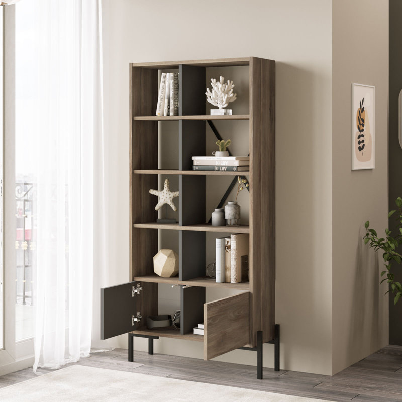 Bibliothèque standard H 63 "x l 31,3", Brun / gris anthracite