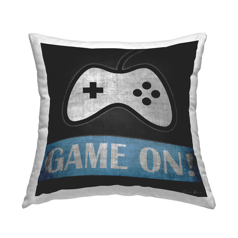 Coussin décoratif imprimé rétro Game On Gamer par Denise Brown