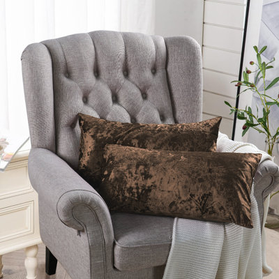 Housse de coussin lombaire en velours froissé