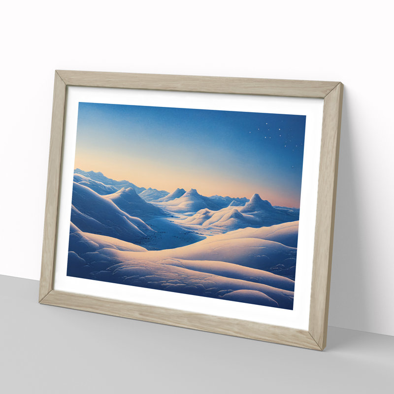 Winter Sunrise Mountains Vol.1 - Framed Print, 34cm H x 46cm W x 2cm D, Oak Framed