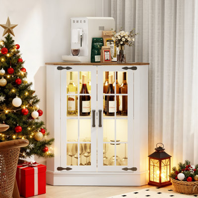Buckhurst 2 - Door Corner Accent Cabinet With LED Light by Winston Porter