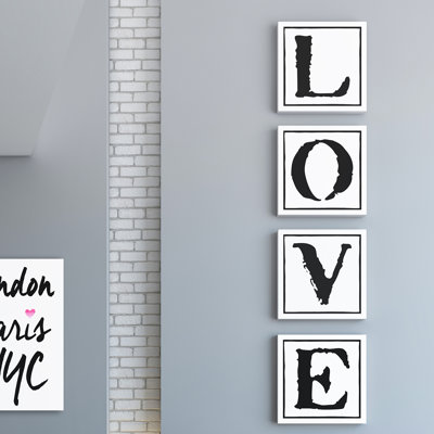 Plaque murale 4 pièces LOVE par House of Lulu