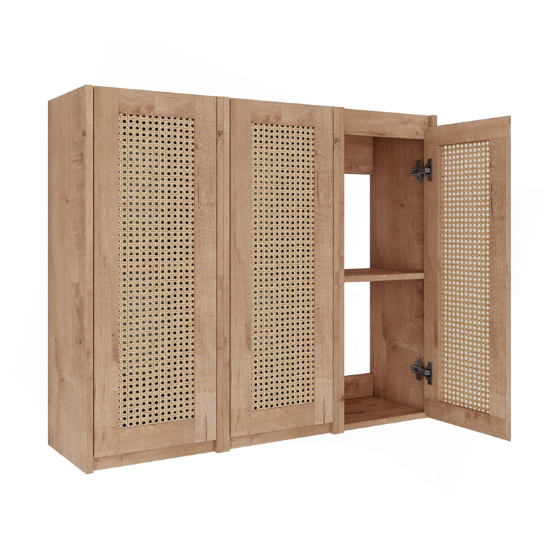 Armoire latérale de salle de bain 36 po, portes à fermeture en douceur, conception à fixation flottante (emballage KD)