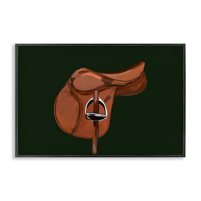 Brown Horse Saddle Framed Giclee Art by Amelia Noyes