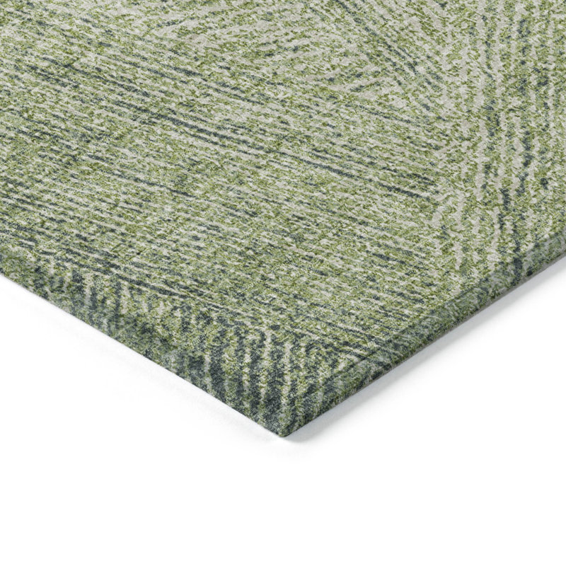 Tapis extérieur lavable abstrait vert artichaut 9 pi x 12 pi artichaut