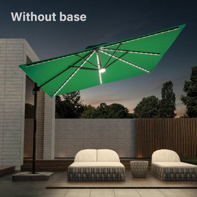 Sayla 138 " W Rectangular Lighted Cantilever Umbrella with Crank Lift