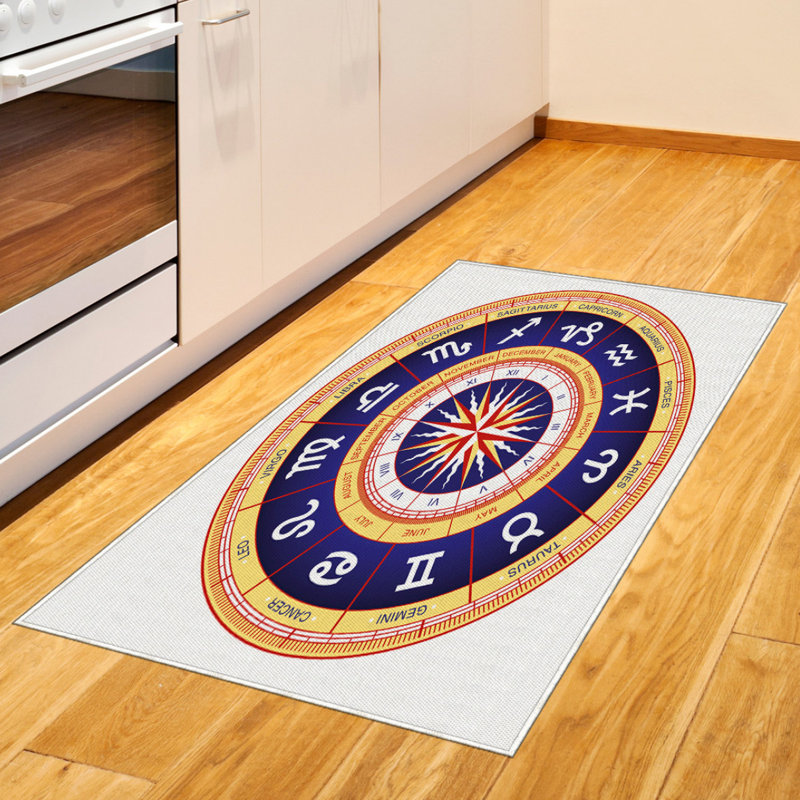 Astrology High Density Long Fiber Poly Threads Decorative Area Rug Carpet, Rectangle 4' x 5'8"