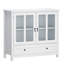 Armoire de rangement polyvalente avec portes doubles en verre et poignées en cloche uniques pour les maisons modernes
