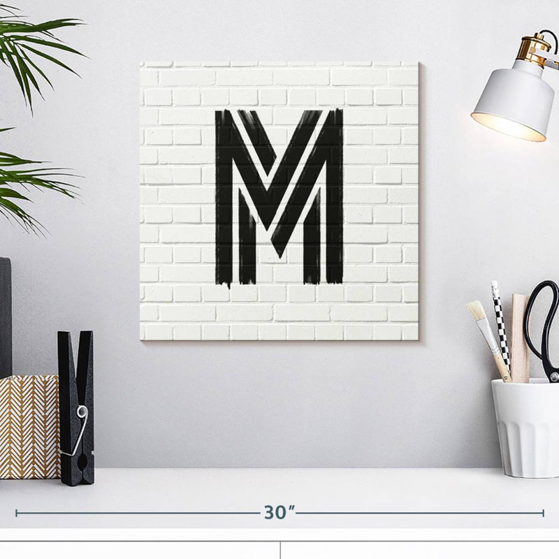 Brick M, 16" H x 16" W