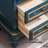 Retro Pattern Solid Wood Blue Sideboard