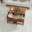 Table basse Farmhouse avec pieds en métal, table carrée avec compartiment de rangement caché pour le salon-288772995