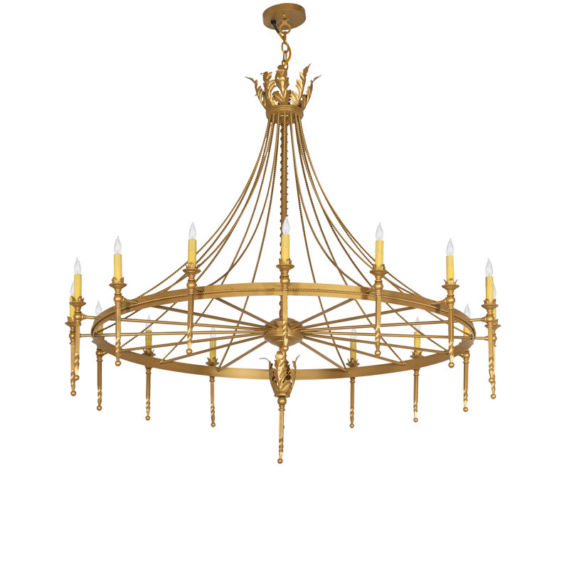 56" Wide Amaury 16 Light Chandelier, 54" H x 56" W x 56" D, Goldtastic, 16
