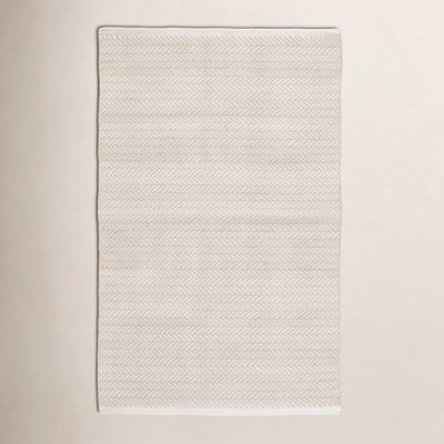 C3 Herringbone Linen White Outdoor Rug