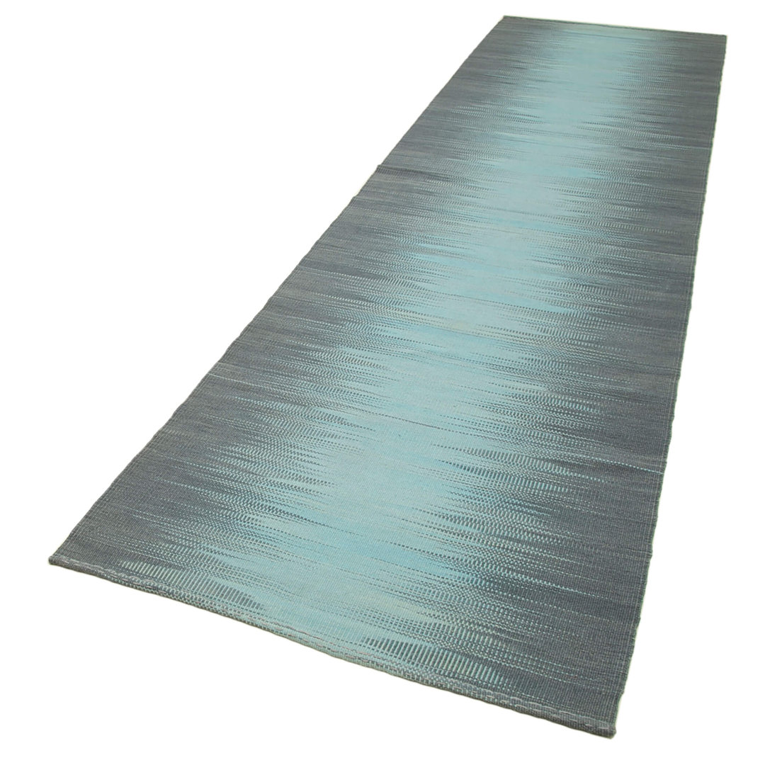 Degrade Kilim Grey Striped Wool Handmade Area Rug
