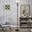 Lampe sur pied victorienne de 72 po avec abat-jour en verre blanc (ampoule incluse)