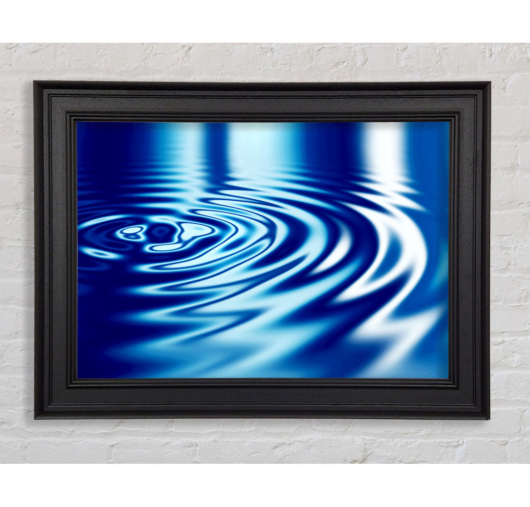 Gerahmtes Leinwandbild Liquid Blue Ripples