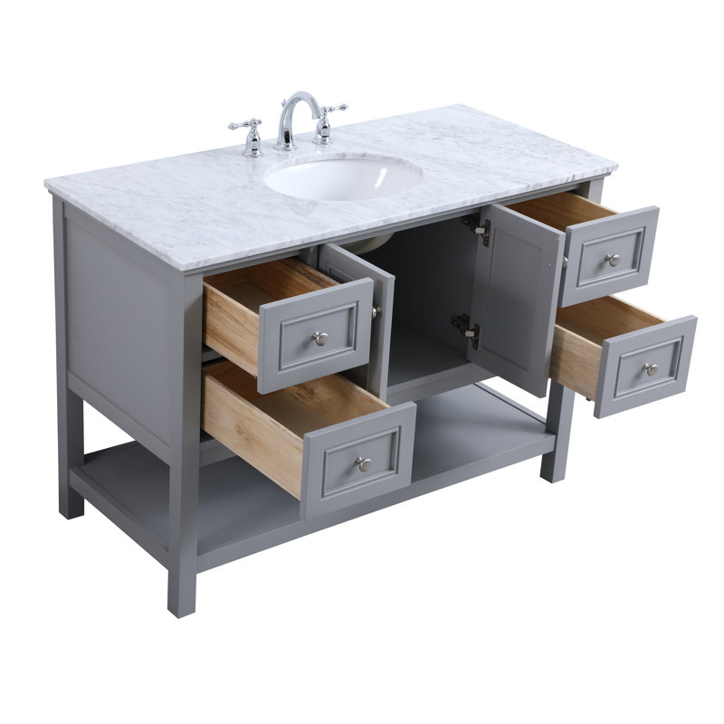 Ensemble de meuble-lavabo simple 48 po Bonsai, Gris
