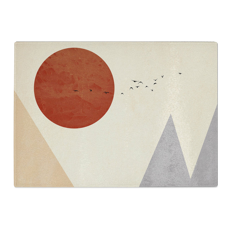 Abstract Modern Landscape Chopping Board, 0.4cm H x 28.5cm W x 39cm L