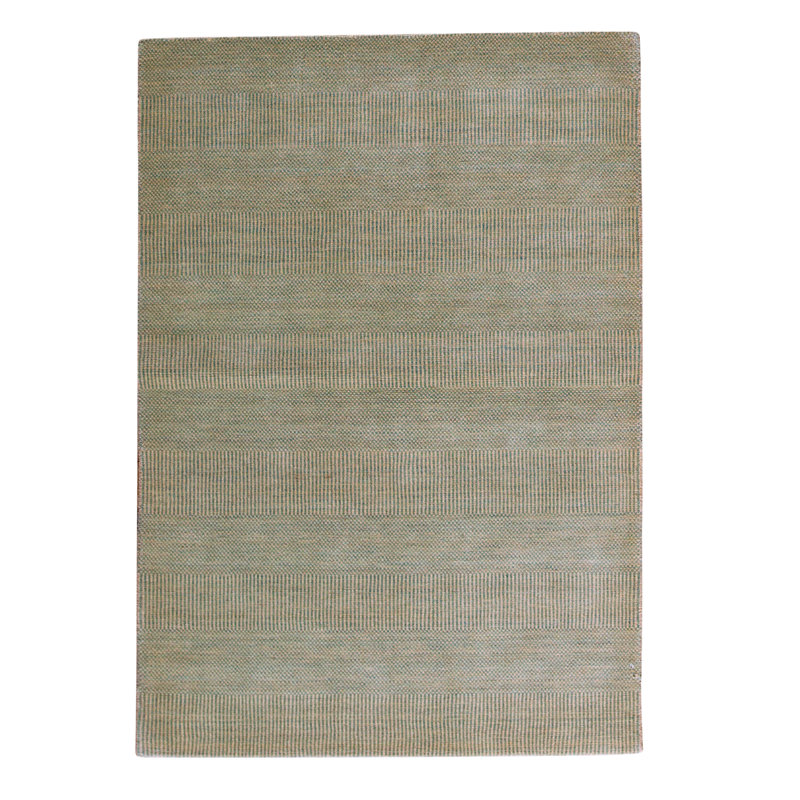 Tapis brun / gris en laine noué à la main 4 pi x 6 pi