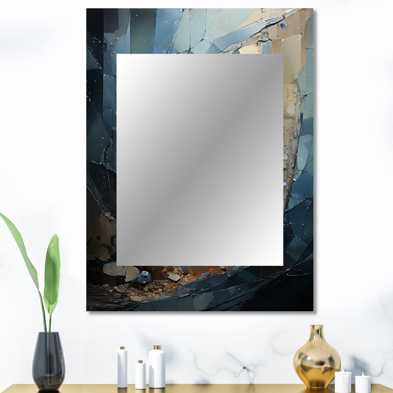 Golden Sea Sheel Spiral - miroir Nautilus, miroir mural moderne unique, impression d'art en métal, 40 po x 30 po