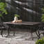 Table de salle à manger pliante en bois d'acacia pour terrasse extérieure, plateau en bois d'acacia extensible de 64 à 82 pouces, structure en métal noir