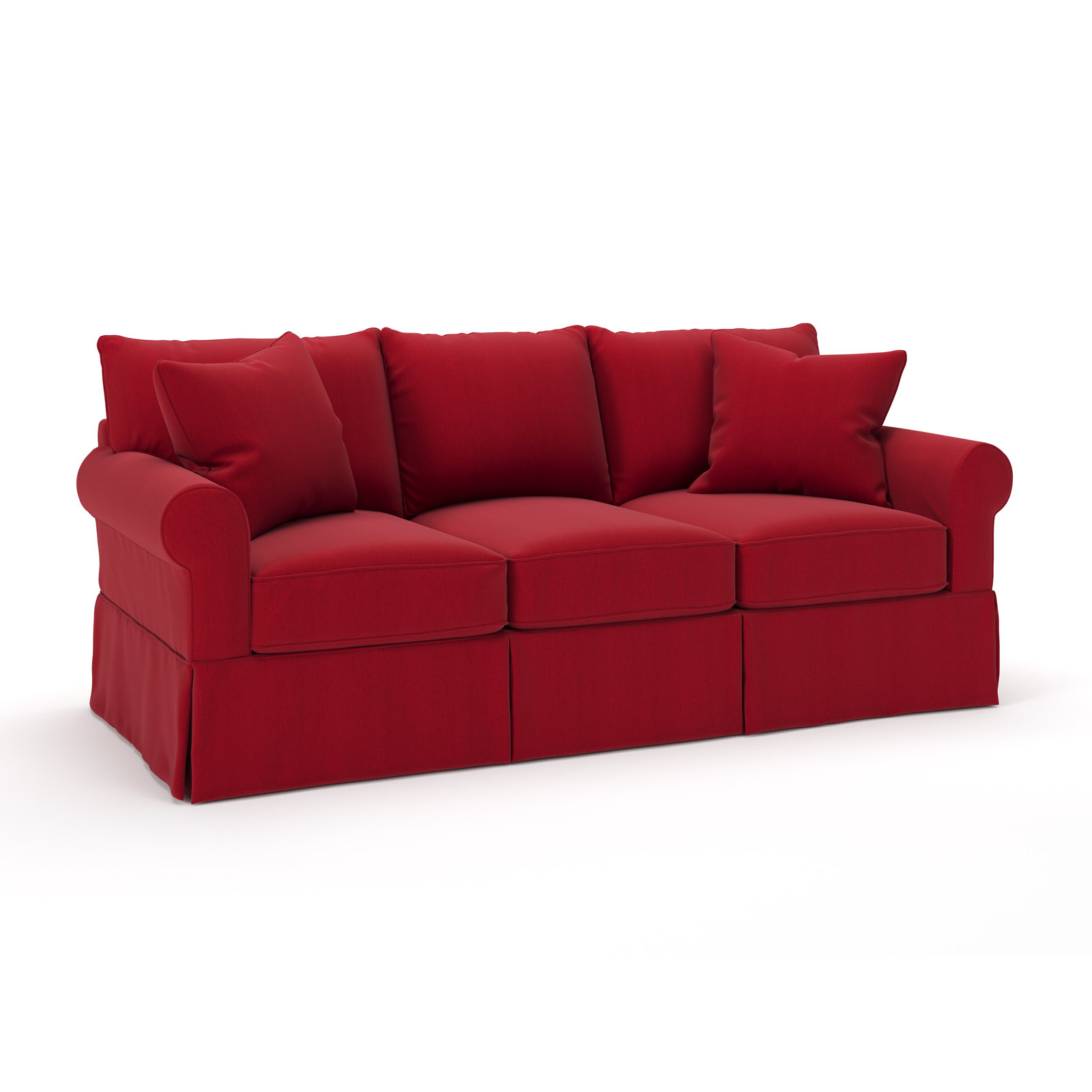 Amari 89'' Slipcovered Sofa, Bayou Flame