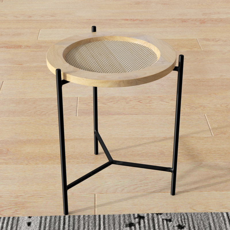 Peltz Solid Wood Top End Table, Natural