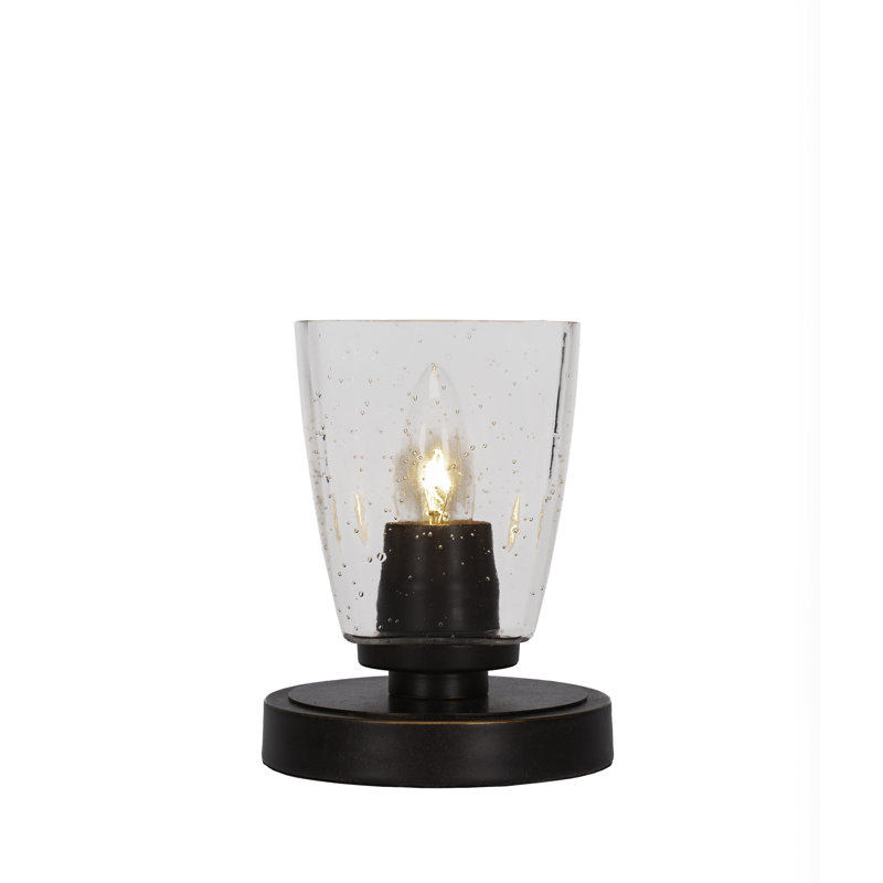 Lampe d'appoint Aneka montrée avec verre, Clair