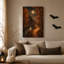 "Autumn Forest Path And Stream Under Full Moon", art mural sur toile-118755368