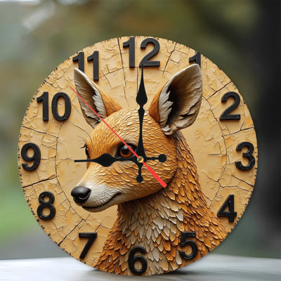 Horloge murale avec renard