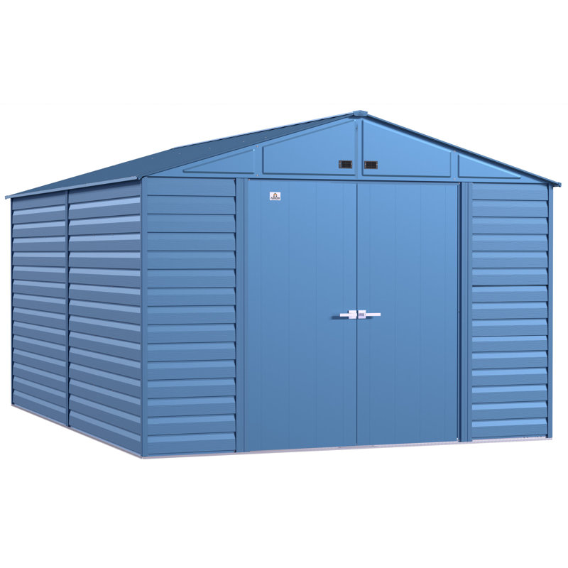 10 ft. x 14 ft. Blue Grey Steel Storage Shed