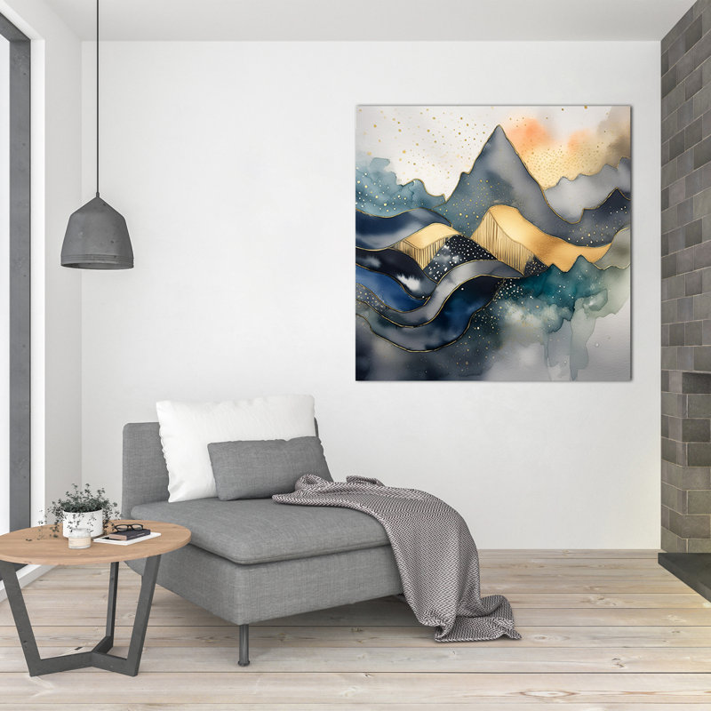 Pics au clair de lune, H 24 po x l 24 po
