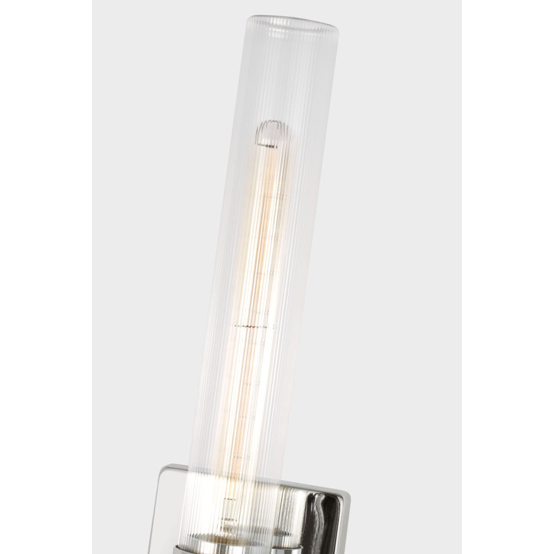 Keaton Two Light Vanity, Clear Fluted, Chrome, 30" H x 5" W x 3.63" D